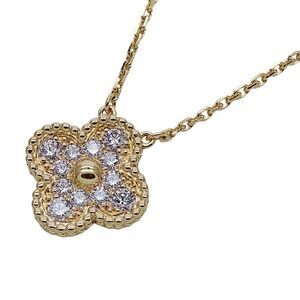 Van Cleef & Arpels Necklace Vintage Alhambra Women's Brand 750yg Diamond Yellow